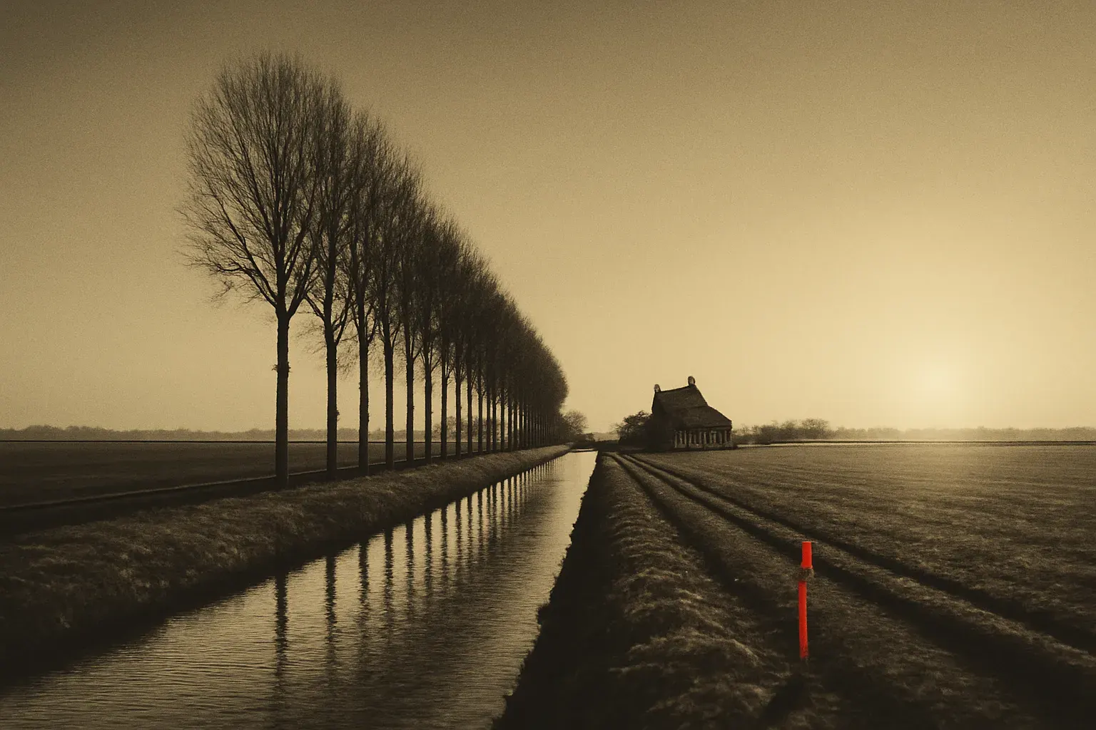 Bavinchove, Hauts-de-France — a duotone editorial study of the Flandre countryside